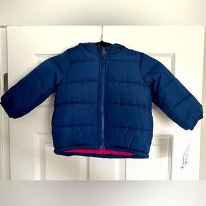 NWT Carters Navy And Pink Cozy Coat Little Girls 24 Months